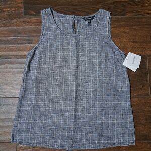 Ellen Tracy Gray Textured Tank Top